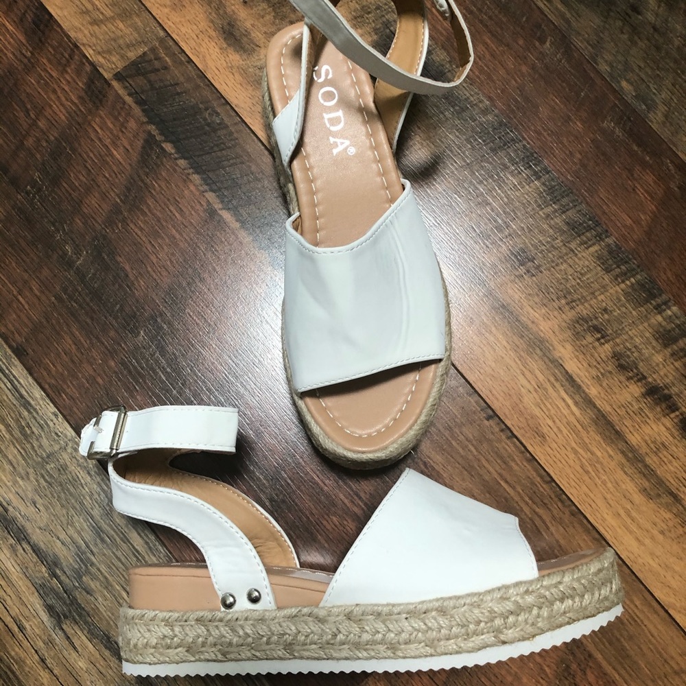 White never worn Soda espadrilles
